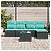 Set Divano da Giardino con archiviazione 6 pcs Nero polyrattan - Foto miniatura 3
