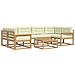 Set di divani da esterno con cuscino 5 pcs Bianco e Crema - Foto miniatura 1