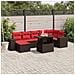 Set Divani da Giardino 8 pz con Cuscini Marrone in Polyrattan - Foto miniatura 2