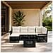 Set Divano da Giardino 7 pz Nero e Bianco Crema polyrattan - Foto miniatura 6