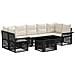 Set Divano da Giardino 8 pz Nero e Bianco Crema polyrattan - Foto miniatura 1