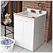 Mobile Lavatoio Da Esterno   Forte A 1 Anta Con Asse Bianco - 45 Cm Bianco A Magazzino - Foto miniatura 2