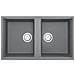 Lavello Best 450 Keratek Plus Sottotop 83x48 2 vasche Colore Light Grey 97 - Foto miniatura 1