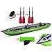 Canoa Gonfiabile Solar Verde Con Pinna 045383-g (1c/11c) + 2 Pagaie Touring-2 Div. In 2 Parti + Pompa - Foto miniatura 1