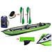 Canoa Gonfiabile Solar Verde Con Pinna 045383-g (1c/11c) + 2 Pagaie Touring-2 Div. In 2 Parti + Pompa - Foto miniatura 2