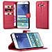 Custodia Compatibile Con Samsung Galaxy A8 2015 In Rosso Carminio - Coperchio Protettiva Con Chiusura Magnetica, Funzione Stand E Tasca Per Le Carte - Foto miniatura 1