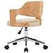 Sedia Da Ufficio Girevole Crema In Legno Piegato E Similpelle - Foto miniatura 3