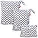 3pcs Dry Bag Pacchetto Wet Per Pannolini Di Stoffa Pannolino Bag Daycare Dellorganizzatore Del Sacchetto Grigio Chevron - Foto miniatura 1