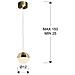 Sospensione A Soffitto Con Globo Led Integrato In Ottone - Foto miniatura 7