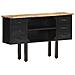 Credenza 110x30x65 Cm In Massello Di Mango Grezzo E Acciaio - Foto miniatura 7