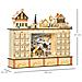 Calendario Dell'avvento In Legno Con 24 Cassetti Decorazione Con Villaggio Di Natale E Luci, 44x10x37cm - Legno - Foto miniatura 5
