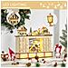 Calendario Dell'avvento In Legno Con 24 Cassetti Decorazione Con Villaggio Di Natale E Luci, 44x10x37cm - Legno - Foto miniatura 7