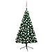 Set Albero Natale Artificiale a Metà LED e Palline Verde 120 cm - Foto miniatura 1