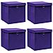 Contenitori con Coperchi 4 pz 28x28x28 cm Viola - Foto miniatura 1