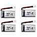 4 Pezzi Batteria Lipo Ricaricabile 3.7v 380mah Per Hubsan X4 H107c H107d H107l, syma X11 X11c, Hs170 Hs170c Rc Quadricottero - Foto miniatura 1