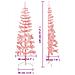 Albero Natale Artificiale Sottile A Metà E Supporto Rosa 120 Cm - Foto miniatura 2
