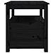 Tavolino Da Salotto Nero 71x49x55 Cm In Legno Massello Di Pino - Foto miniatura 9