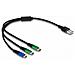 87883 Cavo Usb 0,3 M Usb 2.0 Micro-usb B 2 X Usb C Nero, Blu, Verde - Foto miniatura 1