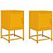 Comodini 2 Pz Giallo Senape 36x39x60,5 Cm In Acciaio - Foto miniatura 1