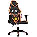 Sedia da Gaming Massaggiante Nero e Arancione in Similpelle - Foto miniatura 2
