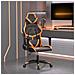 Sedia da Gaming Massaggiante Nero e Arancione in Similpelle - Foto miniatura 4