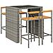 Set Bar Giardino 5pz Grigio Polyrattan e Legno Massello Acacia - Foto miniatura 4