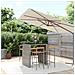 Set Bar Giardino 5pz Grigio Polyrattan e Legno Massello Acacia - Foto miniatura 6