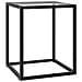 Tavolino Da Salotto Nero Con Vetro Temperato 40x40x50 Cm - Foto miniatura 2