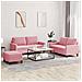 Set Di Divani 3 Pz Con Cuscini Rosa In Velluto - Foto miniatura 8