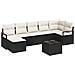 Set di Divani da Giardino  da 7 Pezzi con Cuscini Rattan Sintetico Marrone, Divano da Giardino bianco a 2 Posti con Cuscini Rattan Sintetico Nero - Foto miniatura 1