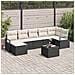 Set di Divani da Giardino  da 7 Pezzi con Cuscini Rattan Sintetico Marrone, Divano da Giardino bianco a 2 Posti con Cuscini Rattan Sintetico Nero - Foto miniatura 2