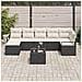 Set di Divani da Giardino  da 7 Pezzi con Cuscini Rattan Sintetico Marrone, Divano da Giardino bianco a 2 Posti con Cuscini Rattan Sintetico Nero - Foto miniatura 3
