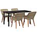 Set da Pranzo da Giardino Beige in Poly Rattan da 5 Pezzi - Foto miniatura 1