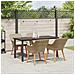 Set da Pranzo da Giardino Beige in Poly Rattan da 5 Pezzi - Foto miniatura 4
