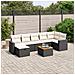 Set Divani da Giardino con Cuscini 8 pz Nero in Polyrattan - Foto miniatura 2