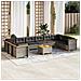 Set Divani da Giardino 11 pz con Cuscini in Polyrattan Grigio - Foto miniatura 2