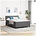 Letto con Rete a Doghe e Materasso Grigio 160x200 cm Tessuto di Corduroy - Foto miniatura 2