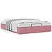 Struttura Letto Pouf senza Materasso Rosa 140x190 cm in Velluto - Foto miniatura 4