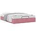 Struttura Letto Pouf senza Materasso Rosa 140x190 cm in Velluto - Foto miniatura 5