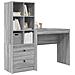 Scrivania con Storage Grigio Sonoma Legno Ingegnerizzato - Foto miniatura 3