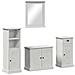 Set di mobili per il bagno con cassetto 3 pcs bianco anticato - Foto miniatura 1