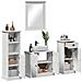 Set di mobili per il bagno con cassetto 3 pcs bianco anticato - Foto miniatura 3