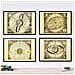 Set Di 4 Stampe Fogli Con Antiche Mappe Astronomiche. Poster Di Mappe Astrologiche Senza Cornice A3 - Foto miniatura 1