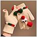 Guanti Caldi Natalizi In Maglia Con Peluche - Guanti Invernali Divertenti Da Donna Con Occhi Grandi Antivento Beige - Foto miniatura 1