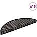 Tappetini per scale autoadesivi 15 pcs Antracite 56 x 17 x 3 cm - Foto miniatura 3