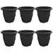 Vaso Rotondo per Fiori 6 pcs Nero Ø 26 x 21.5 cm Plastica - Foto miniatura 1