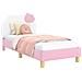 Struttura letto bambini con testata Rosa 80 x 160 cm PU - Foto miniatura 1