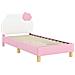 Struttura letto bambini con testata Rosa 80 x 160 cm PU - Foto miniatura 4