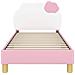 Struttura letto bambini con testata Rosa 80 x 160 cm PU - Foto miniatura 5