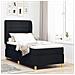 Letto a molle con materasso Nero 190 x 90 cm Tessuto - Foto miniatura 2